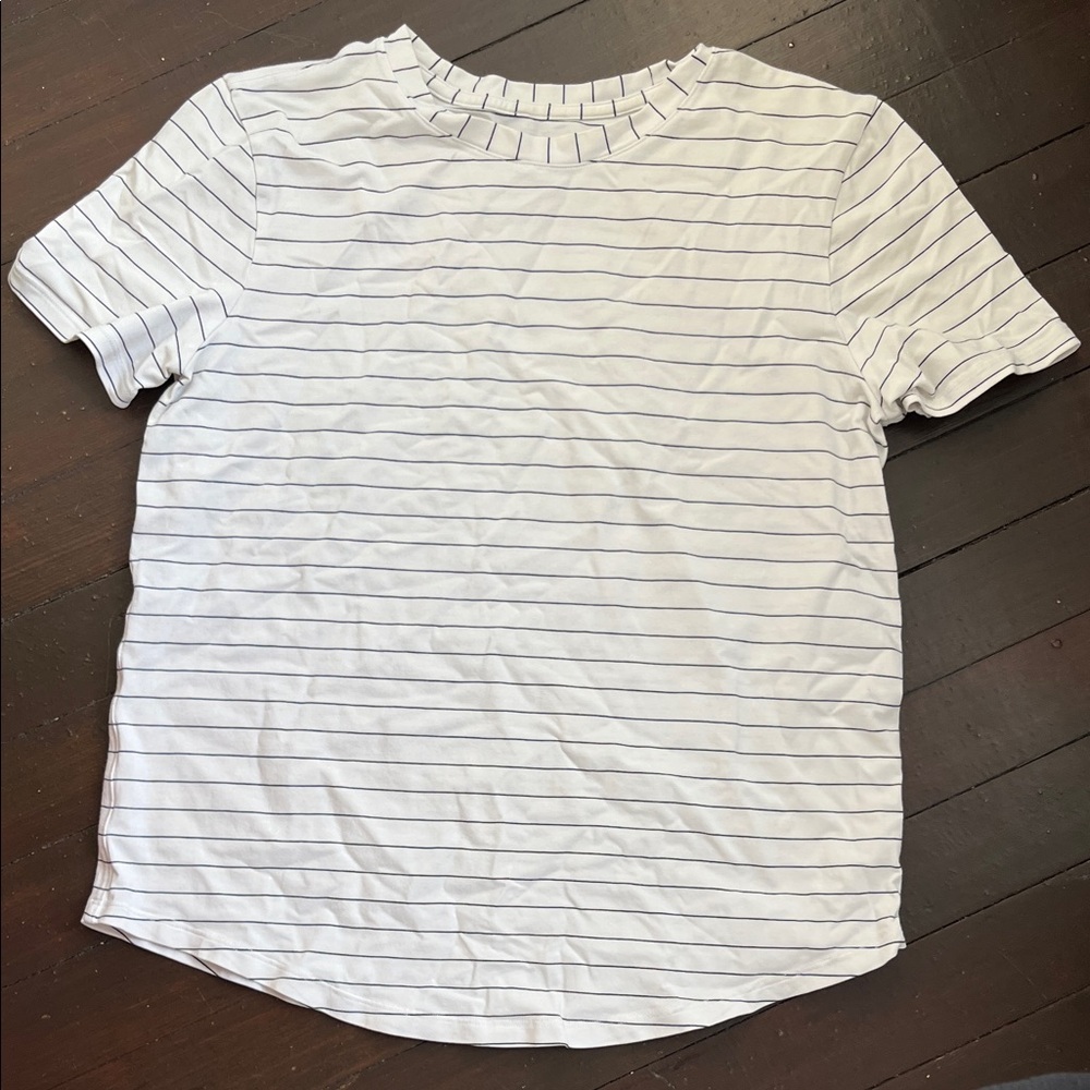 Lululemon Love T Shirt White with Black stripes